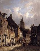 unknow artist European city landscape, street landsacpe, construction, frontstore, building and architecture. 153 painting